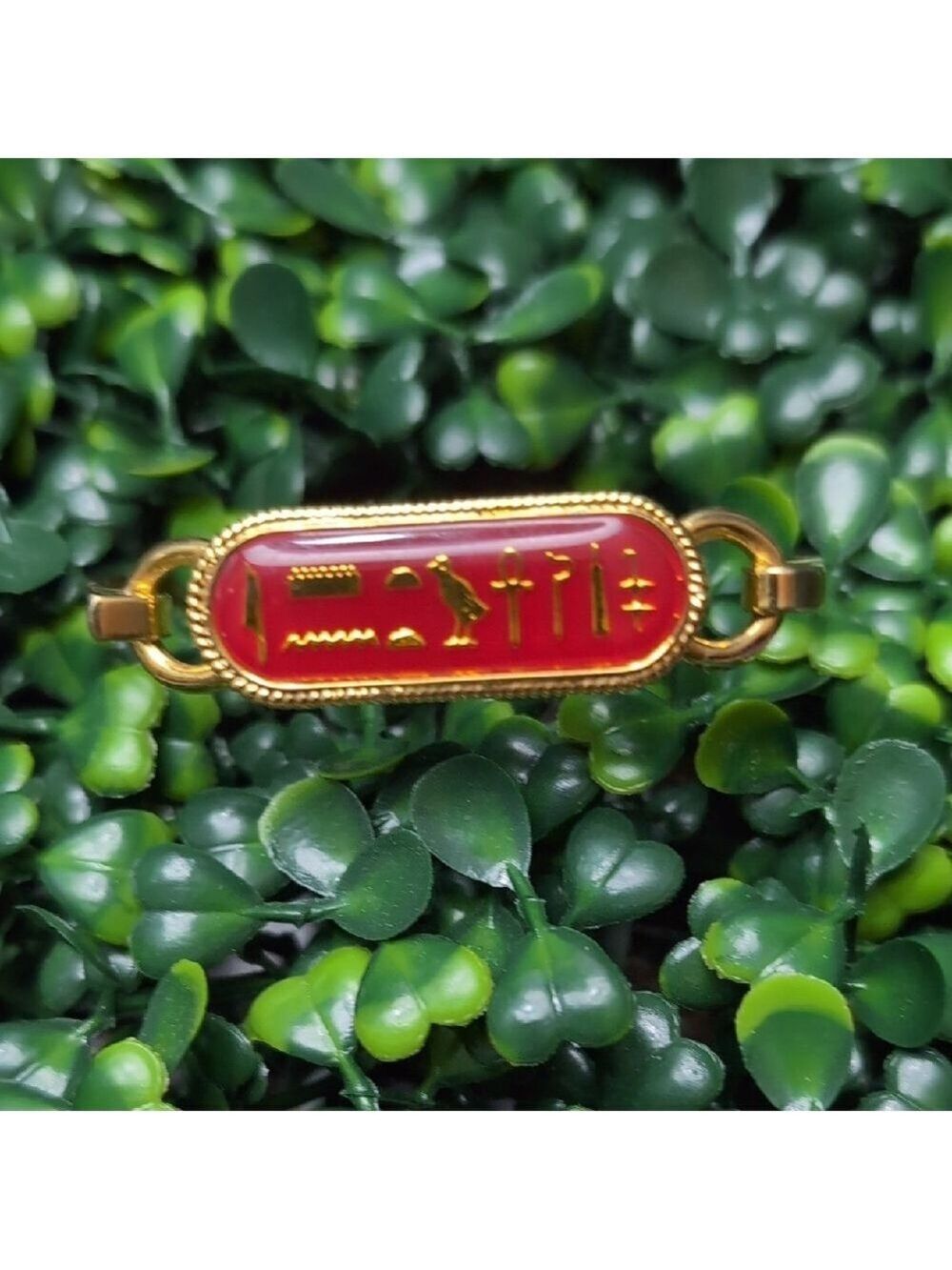 Gold and Red Hieroglyphic Bracelet - Picture 2 of 5